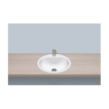 Under-countertop washbasin Alape Q-Series, square, 390x390mm, zlicowana with top, without overflow, łatwa w pielęgnacji, FB.Q450, white