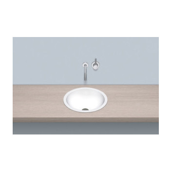 Recessed washbasin Alape K-Series, round, 400mm, z overflow, łatwa w pielęgnacji, EB.K400H, white