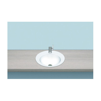 Recessed washbasin Alape K-Series, round, 400mm, z overflow, łatwa w pielęgnacji, EB.K400, white