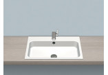 Recessed washbasin Alape 2step ST-Series, rectangular, 700x400mm, z overflow, battery hole, EB.ST700H.R, white