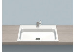 Recessed washbasin Alape 2step ST-Series, rectangular, 700x400mm, z overflow, battery hole, EB.ST700H.R, white