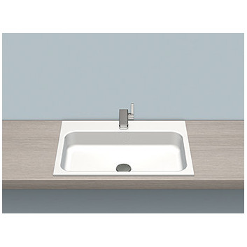 Recessed washbasin Alape 2step ST-Series, rectangular, 700x400mm, z overflow, battery hole, EB.ST700H.R, white