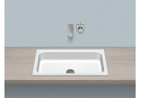 Recessed washbasin Alape Stream ST-Series, rectangular, 650x472mm, z overflow, battery hole, EB.SR650H, white