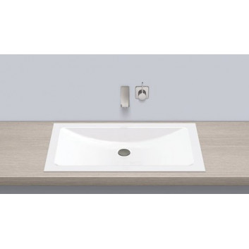 Recessed washbasin Alape R-Series, rectangular, 800x500mm, z overflow, battery hole, łatwa w pielęgnacji, EB.R800H, white