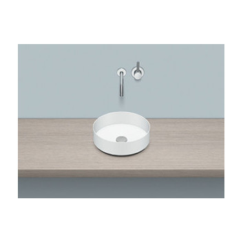 Countertop washbasin Alape K-Series, round, 450mm, z overflow, AB.K450.2, white