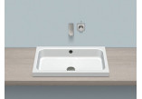 Countertop washbasin Alape Stream SR-Series, rectangular, 650x472mm, z overflow, battery hole, AB.SR650H, white