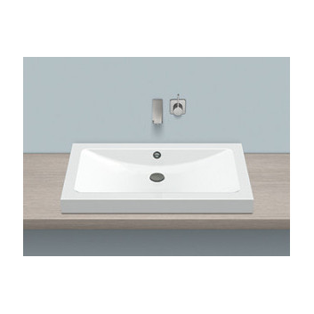 Countertop washbasin Alape R-Series, rectangular, 800x500mm, z overflow, battery hole, AB.R800H, white