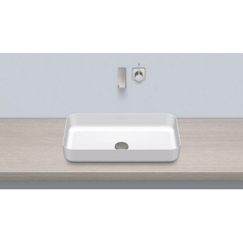 Washbasin, misa countertop Alape O-Series, oval, 703x403mm, without overflow, łatwa w pielęgnacji, SB.O700.GS, white