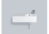 Wall-hung washbasin Alape Scopio IC-Series, rectangular, 600x325mm, z overflow, battery hole, shelf on the right, WT.IC600H.L, white