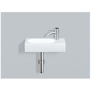 Wall-hung washbasin Alape MC-Series, rectangular, 800x455mm, z overflow, battery hole, łatwa w pielęgnacji, WT.MC800H, white