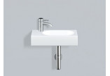 Wall-hung washbasin Alape Fusion.S XXS-Series, rectangular, 450x236mm, without overflow, battery hole on the right, WT.XXS450H.L, white