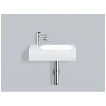 Wall-hung washbasin Alape Fusion.S XXS-Series, rectangular, 450x236mm, without overflow, battery hole on the right, WT.XXS450H.L, white