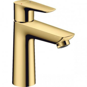 Washbasin faucet Hansgrohe Talis E 110, height 162mm, with pull-rod i kompletem odpływowym, polerowany gold optyczny