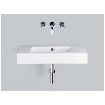 Wall-hung washbasin Alape PR-Series, rectangular, 800x405mm, z overflow, battery hole, łatwa w pielęgnacji, WT.PR800H, white