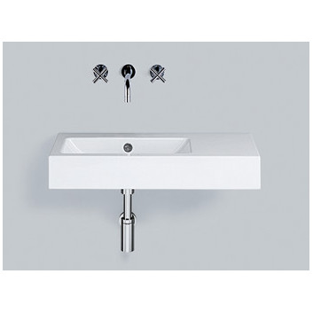 Wall-hung washbasin Alape PR-Series, rectangular, 800x405mm, z overflow, battery hole, blat on the right, łatwa w pielęgnacji, WT.PR800H.L, white