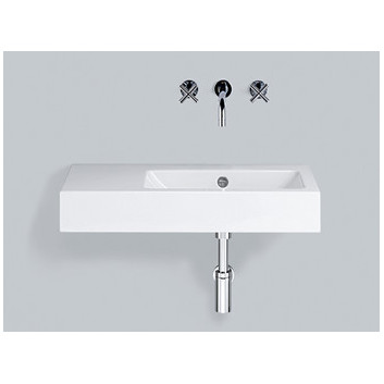 Wall-hung washbasin Alape PR-Series, rectangular, 800x405mm, z overflow, blat on the right, łatwa w pielęgnacji, WT.PR800.L, white