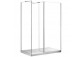 Shower cabin walk-in Besco Indre 140, glass transparent, profil chrome