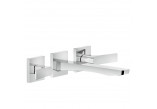 Washbasin faucet Gessi Rilievo, wall mounted, 3-hole, component wall mounted, chrome