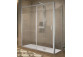 Door shower Novellini Lines 2.0 2PH, 150cm, sliding ze stałym polem, left, glass transparent, silver profile