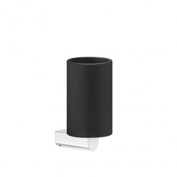Cup with handle ściennym Gessi 316, black, finish brushed steel