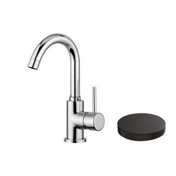 Washbasin faucet Giulini Giovanni Futuro, standing, height 280mm, korek klik-klak, black mat