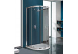 Shower cabin semicircular Sanplast KPP2DJa/TX5b, 100x100cm, glass transparent, white profiles