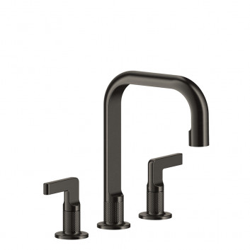 3-hole washbasin faucet Gessi Inciso, standing, height 145mm, without pop, chrome