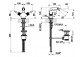 3-hole washbasin faucet Gessi Inciso, standing, height 145mm, korek automatyczny, chrome