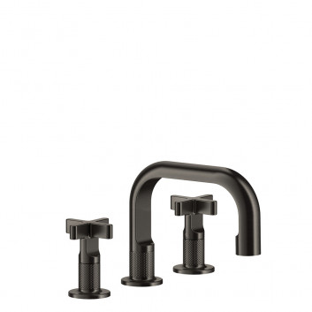 3-hole washbasin faucet Gessi Inciso, standing, height 145mm, korek automatyczny, chrome