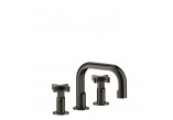 3-hole washbasin faucet Gessi Inciso, standing, height 145mm, without pop, uchwyty krzyżowe, chrome