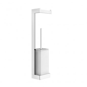 Set freestanding Gessi Ovale, brush WC with handle for paper, chrome/white