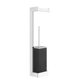 Set freestanding Gessi Ovale, brush WC with handle for paper, chrome/white