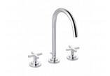3-hole washbasin faucet Kludi Nova Fonte Classic, standing, uchwyty krzyżowe, chrome