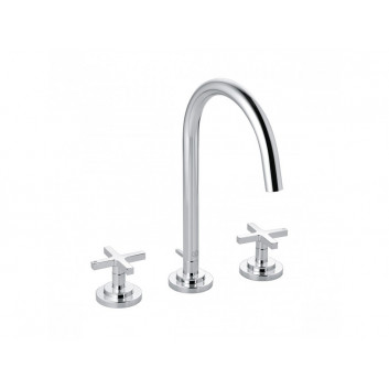 3-hole washbasin faucet Kludi Nova Fonte Puristic, standing, uchwyty proste, chrome