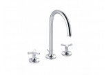 3-hole washbasin faucet Kludi Nova Fonte Deco, standing, uchwyty gwieździste, chrome