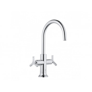 Washbasin faucet Kludi Nova Fonte Classic, standing, uchwyty krzyżowe, chrome