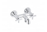 Mixer bath and shower wall mounted Kludi Nova Fonte Classic, 2 wyjścia wody, uchwyty krzyżowe, chrome