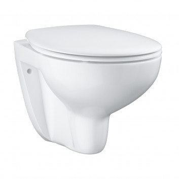 Wall-hung wc Grohe Bau Ceramic, 53x37cm, bez kołnierza, with soft-close WC seat, alpine white