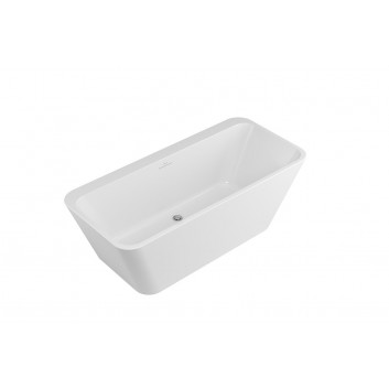 Bathtub freestanding wallmounted Excellent Lila 2.0, 150x72cm, acrylic, z overflow, white