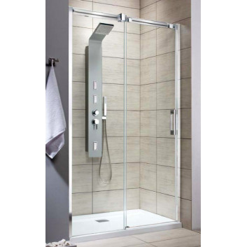 Door shower for recess installation Radaway Nes 8 Black DWB 90, right, folding, glass transparent, 900x2000mm, black profil