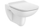 Bowl wall-hung WC Roca Debba Rimless Square, 54x35,5cm, bez kołnierza, with seat slim wolnoopadającą duroplast, white