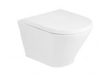 Bowl wall-hung WC Roca Debba Rimless Square, 54x35,5cm, bez kołnierza, with soft-close WC seat Supralit, white