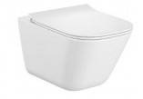 Bowl wall-hung WC Roca Gap Rimless Round, 54x35,5cm, bez kołnierza, with soft-close WC seat slim duroplast, white