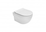 Bowl wall-hung WC Roca Meridian Rimless Compacto, 48x36cm, bez kołnierza, white