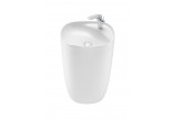 Washbasin standing Roca Beyond, 50x45cm, Finceramic, without overflow, battery hole on the right, white mat