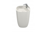 Washbasin standing Roca Beyond, 50x45cm, Finceramic, without overflow, battery hole on the right, beżowy