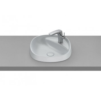 Countertop washbasin Roca Beyond, 59x46cm, Finceramic, without overflow, powłoka Maxi Clean, white