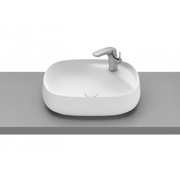 Washbasin wall mounted Roca Beyond, 46x47cm, Finceramic, without overflow, white