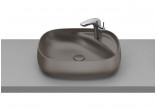 Countertop washbasin Roca Beyond, 59x46cm, Finceramic, without overflow, cafe