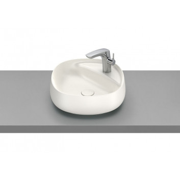 Countertop washbasin Roca Beyond, 59x46cm, Finceramic, without overflow, white